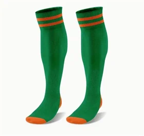 גרביים גבוהות בצבע ירוק/כתום