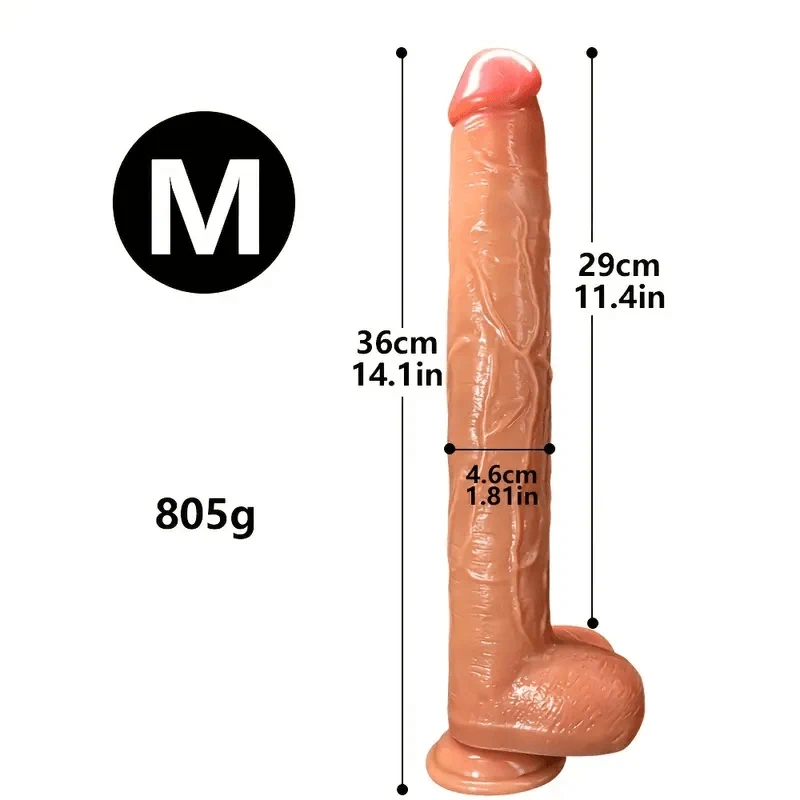 דילדו סיליקון 36 ס"מ דגם ארוך במיוחד מידה M
