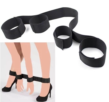 אזיקים יד וירך צבע שחור BDSM