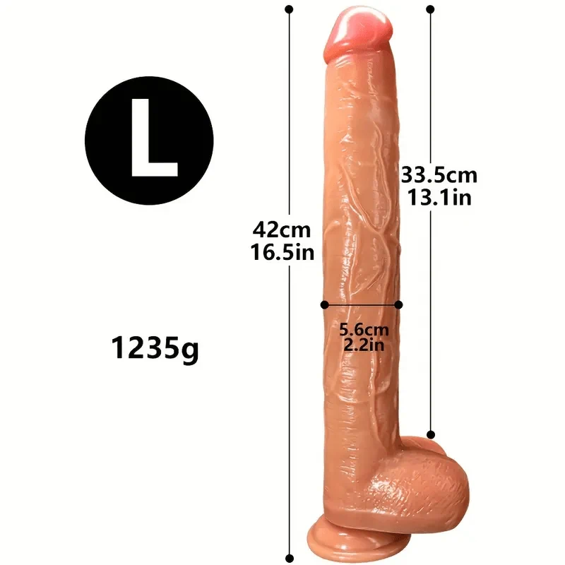 דילדו סיליקון 42 ס"מ דגם ארוך במיוחד מידה L